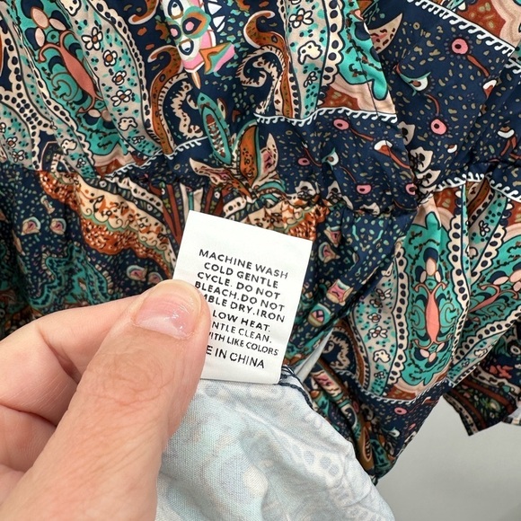 BLOOMCHIC womans milkmaid boho blue-teal lightweight maxi dress NWT 12 - Picture 8 of 14